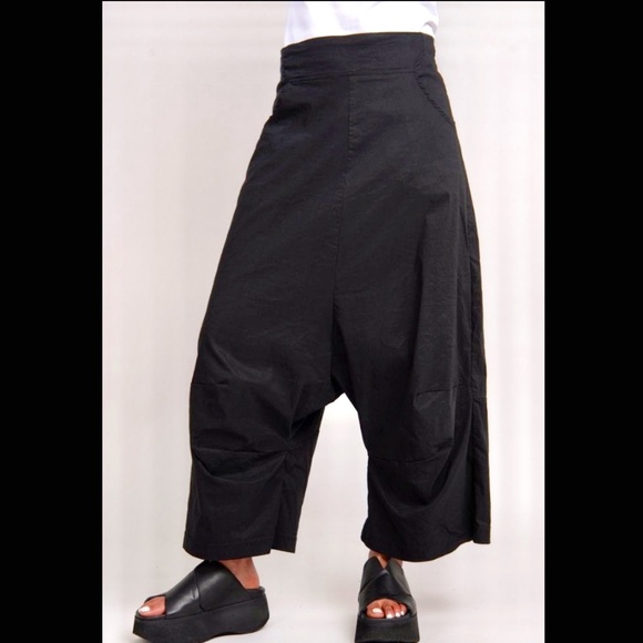 RUNDHOLZ BLACK LABEL Drop Crotch Trousers Black Size M - Picture 5 of 14